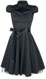 Black White Small Polka Dot Swing Dress, H&R London, Mittellanges Kleid