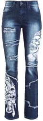 Grace - Jeans mit Prints und Used-Look-Details