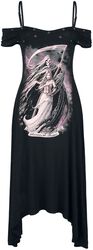 Gothicana X Anne Stokes - Schwarzes Kleid mit Print und Ösen