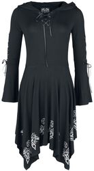 Gothicana X Anne Stokes - Kleid mit Zipfelrock und Okkultem Print, Gothicana by EMP, Kurzes Kleid
