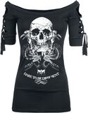 Snake Skull Cut-Out Shirt, Black Premium by EMP, T-Shirt