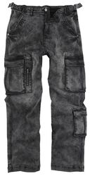 Army Vintage Trousers - dunkelgraue Cargohose mit Waschung, Black Premium by EMP, Cargohose