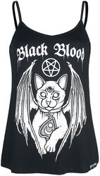 Top mit Demonic Cat, Black Blood by Gothicana, Top