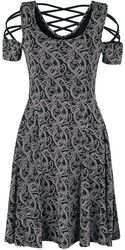 Kleid mit Schnürung und keltisch anmutendem Print, Black Premium by EMP, Kurzes Kleid