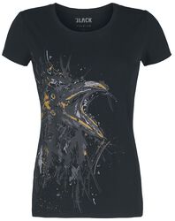 T-Shirt Femme Croquis Corbeau, Black Premium by EMP, T-Shirt Manches courtes