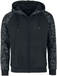 Hoody Jacket With Grey Ornaments, Black Premium by EMP, Kapuzenjacke