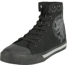 Sneaker with Wolf an Arrow Print, Black Premium by EMP, Baskets hautes