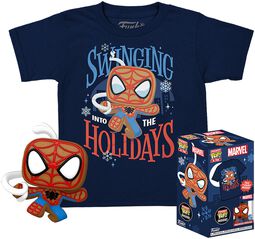 Gingerbread Spider-Man - POP! & Tee in Kindergröße, Spider-Man, Funko Pop!