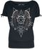 Gothicana X Anne Stokes - Schwarzes T-Shirt mit Print und Schnürung