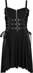 Short Dress With Lacing and Straps, Gothicana by EMP, Mittellanges Kleid