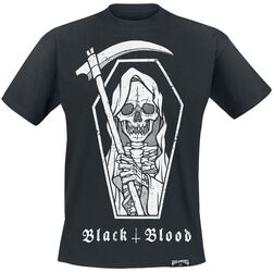 T-Shirt mit Sensenmann- Print, Black Blood by Gothicana, T-Shirt