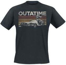 DeLorean - Rayures Rétro, Retour Vers Le Futur, T-Shirt Manches courtes