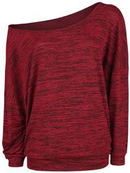Oversize Melange Wideneck Sweater, RED by EMP, Strickpullover