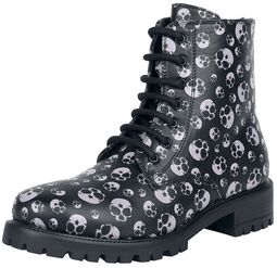 Boots with Skull Alloverprint, Full Volume by EMP, Boot
