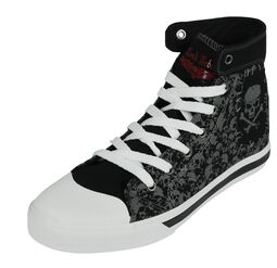 High Sneaker with Skull Allover Print, Rock Rebel by EMP, Sneaker high