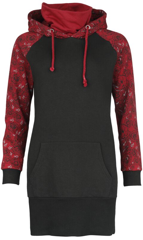 Hoddie Dress with Roses and Skull