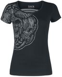 Schwarzes T-Shirt mit großem Skull-Print, Black Premium by EMP, T-Shirt