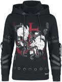 Hoody with Straps and Eyelets, Black Blood by Gothicana, Kapuzenpullover