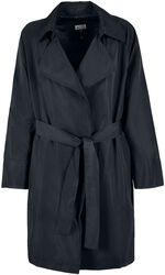 Ladies Crinkle Nylon Minimal Trench Coat, Urban Classics, Trenchcoat