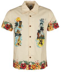 Honolulu Tropical Hawaiian Style Shirt, King Kerosin, Camicia Maniche Corte