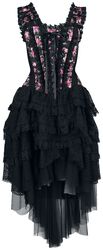 Dress with Carmen Collar and Embroidery, Gothicana by EMP, Mittellanges Kleid