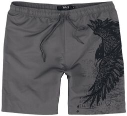 Swim Shorts with Raven Print, Black Premium by EMP, Badeshort