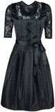 Schwarzes Dirndl mit Spitzenbluse und Rockhand-Schürze, EMP Special Collection, Mittellanges Kleid