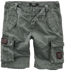 Graue Cargo Shorts mit Patches, Rock Rebel by EMP, Short