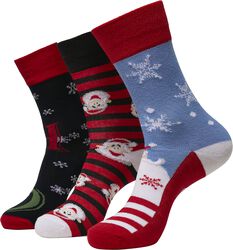Santa Ho Christmas Socks 3-Pack, Urban Classics, Socken