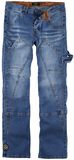 Jeans mit starker Waschung und Nähten, RED by EMP, Jeans