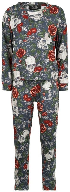 Pyjama avec imprimé intégral Crânes & Roses