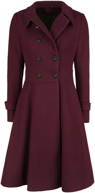 Rose Double Breasted Black Pleat Coat
