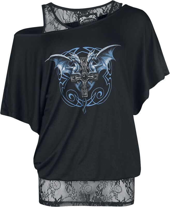 Gothicana X Anne Stokes - Double Layer T-Shirt