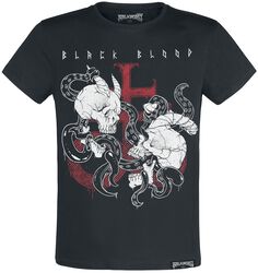 T-shirt avec crâne de démon, Black Blood by Gothicana, T-Shirt Manches courtes