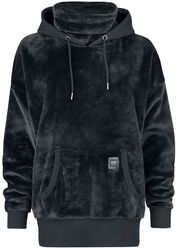 Sweat à capuche fluffy avec col montant, Black Premium by EMP, Sweat-shirt à capuche
