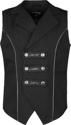 Vest with Faux Leather Straps, Gothicana by EMP, Veste