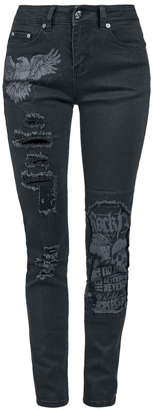 Skarlett - Jeans mit Prints und Rissen