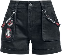 Bequeme Shorts mit Patches und Riemen, Rock Rebel by EMP, Short
