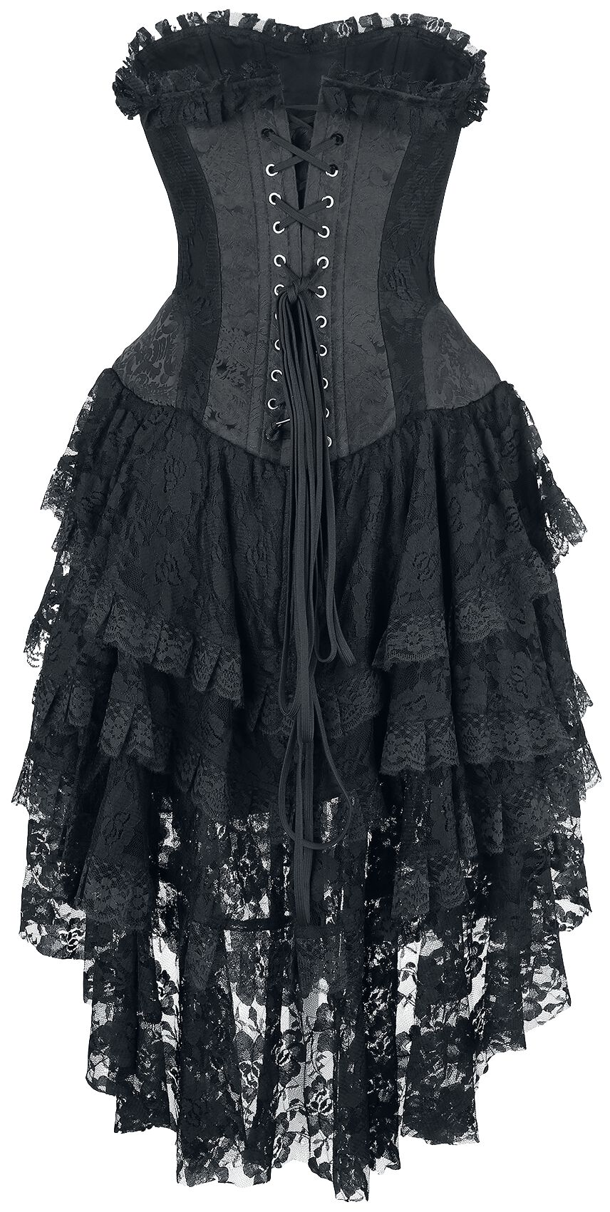 Robe Gothique Élaborée Avec Corset Plus Courte À L'Avant