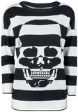 Stripes And Skull Sweatshirt, Gothicana by EMP, Strickpullover