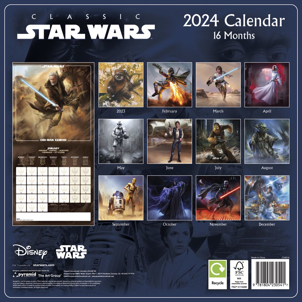 Classic - 2024 wall calendar, Star Wars Calendrier mural