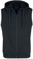 Black Sweat Vest with Hood, RED by EMP, Gilet