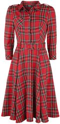 Evie Red Tartan Swing Dress, H&R London, Mittellanges Kleid