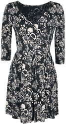 Kleid mit Skulls & Roses Print, Black Premium by EMP, Kurzes Kleid