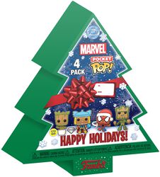 Gingerbread Tree Holiday Box - POP! Keychain 4-Pack (Glow in the Dark), Marvel, Funko Pocket Pop!