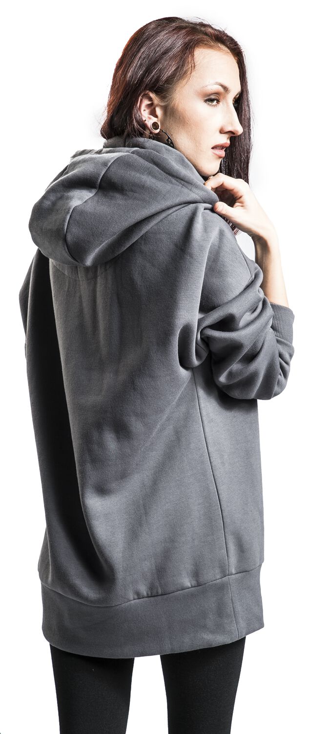 Black Premium By EMP Sweat à Capuche Noir à Col Montant - Hoodie Rock Confortable Femme