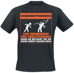 ‘Sicherheitshinweis zur Vermeidung von Verletzungen’, Slogans, T-Shirt Manches courtes