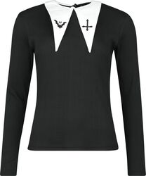 Longsleeve With White Collar, Gothicana by EMP, Langarmshirt