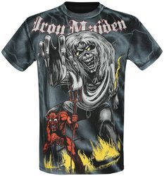 Sketched Number Of The Beast Allover, Iron Maiden, T-Shirt Manches courtes