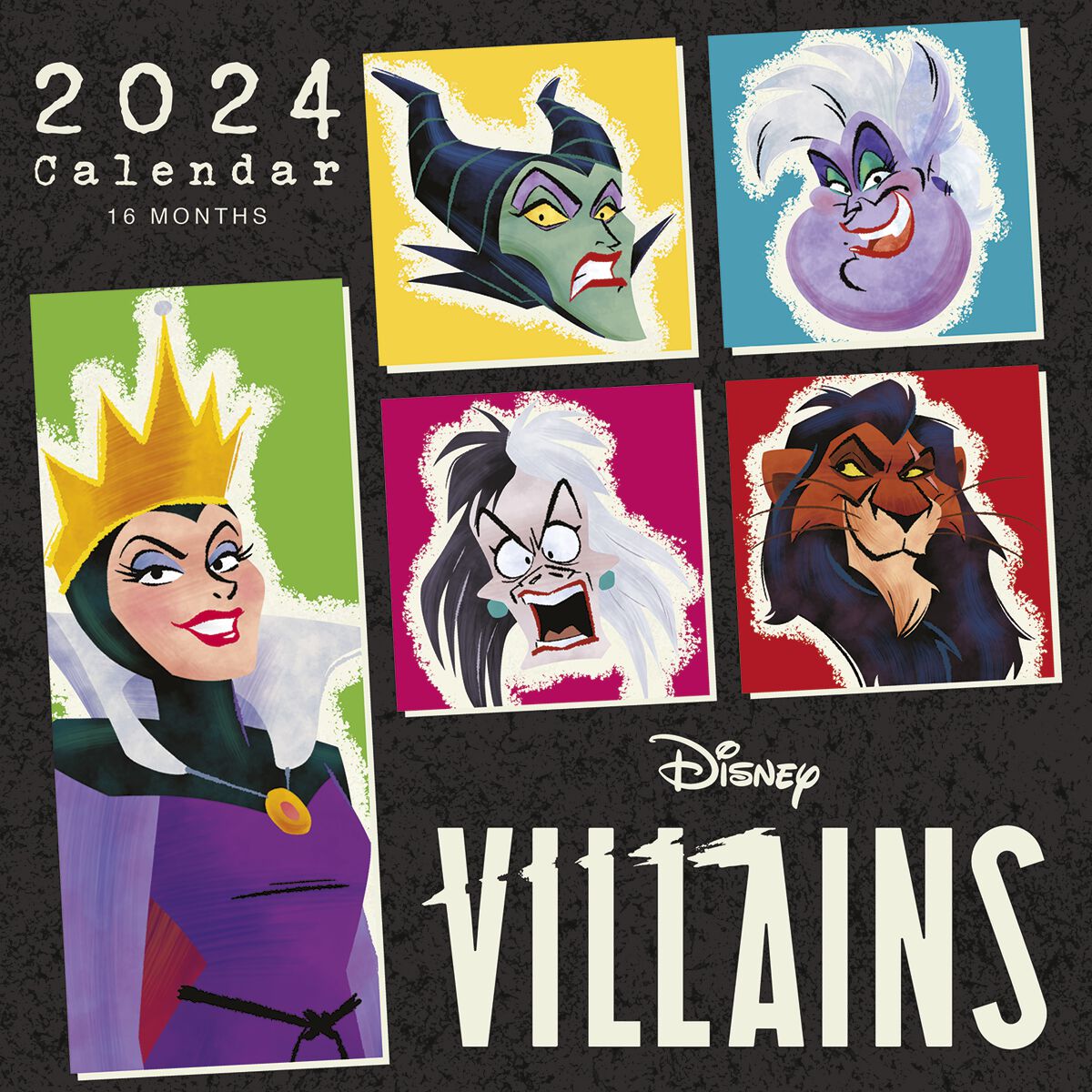 2024 wall calendar, Disney Villains Calendrier mural